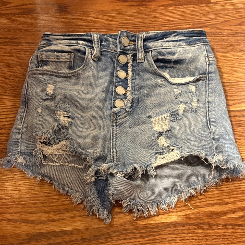 KanCan Light Blue Distressed Jean Shorts